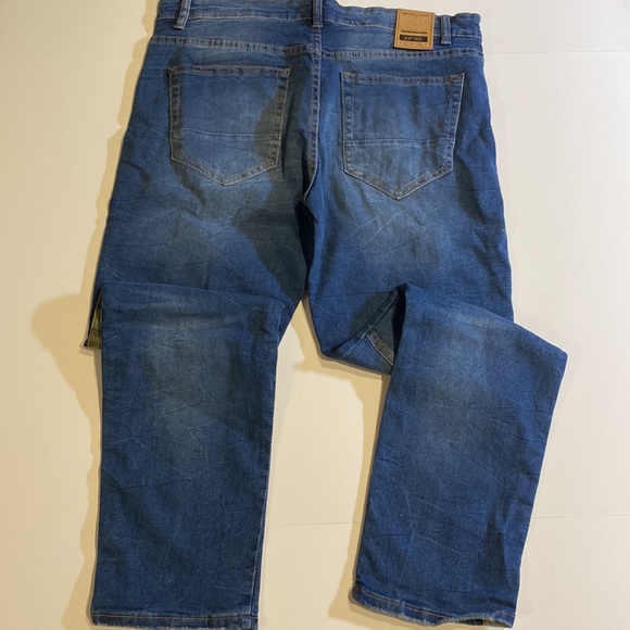 Modern Culture SZ 36 x 34 Distressed Moto Style Denim Blue Jeans New S - Picture 6 of 15